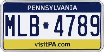 PA license plate MLB4789