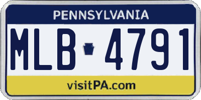 PA license plate MLB4791