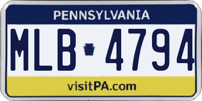 PA license plate MLB4794