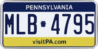 PA license plate MLB4795