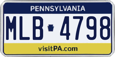 PA license plate MLB4798