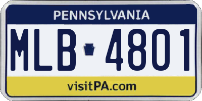 PA license plate MLB4801