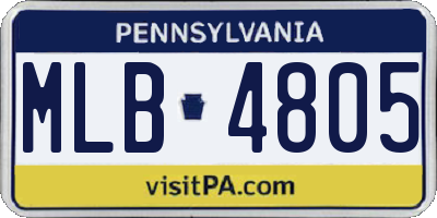 PA license plate MLB4805