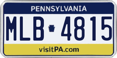 PA license plate MLB4815
