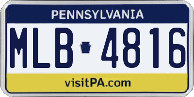 PA license plate MLB4816