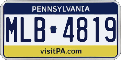PA license plate MLB4819