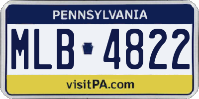 PA license plate MLB4822