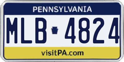 PA license plate MLB4824