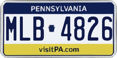 PA license plate MLB4826