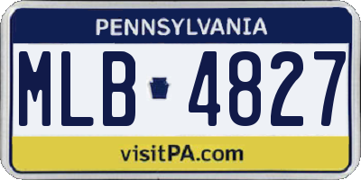 PA license plate MLB4827