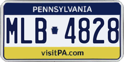 PA license plate MLB4828