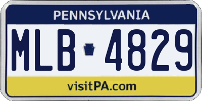 PA license plate MLB4829
