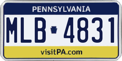 PA license plate MLB4831