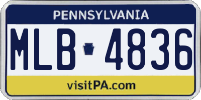PA license plate MLB4836