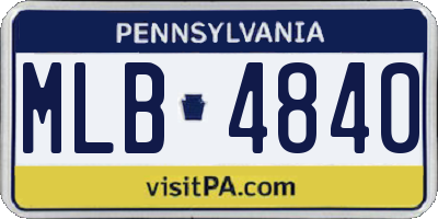 PA license plate MLB4840