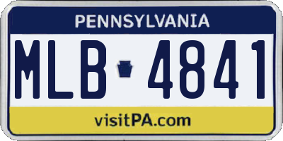 PA license plate MLB4841