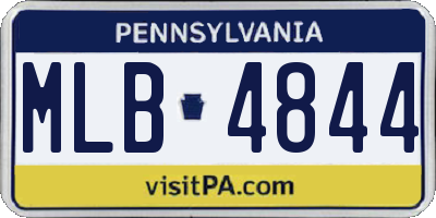 PA license plate MLB4844