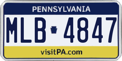 PA license plate MLB4847