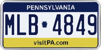 PA license plate MLB4849