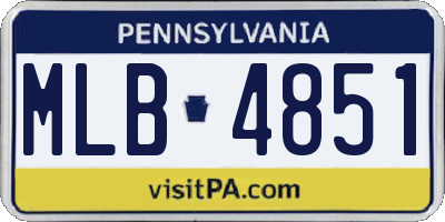 PA license plate MLB4851