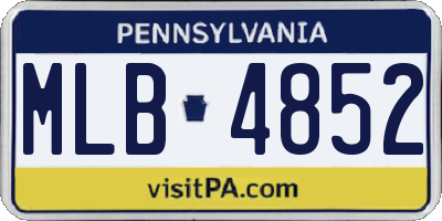 PA license plate MLB4852
