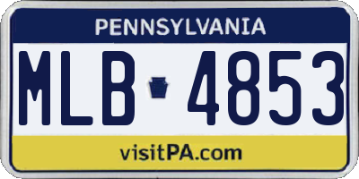 PA license plate MLB4853