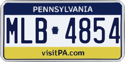 PA license plate MLB4854