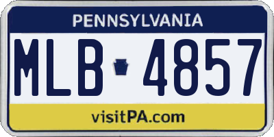 PA license plate MLB4857