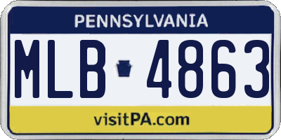 PA license plate MLB4863