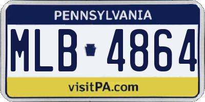 PA license plate MLB4864