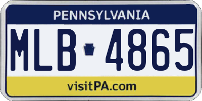 PA license plate MLB4865