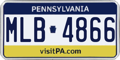 PA license plate MLB4866