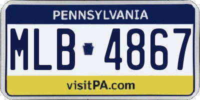 PA license plate MLB4867