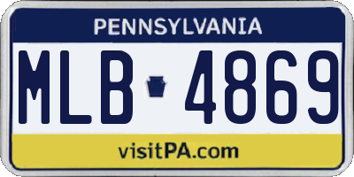 PA license plate MLB4869