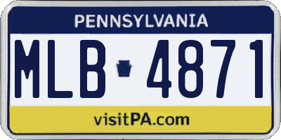 PA license plate MLB4871