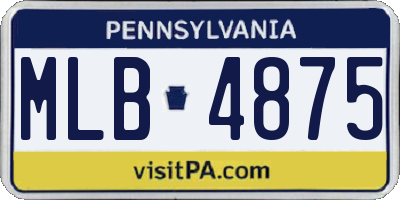 PA license plate MLB4875