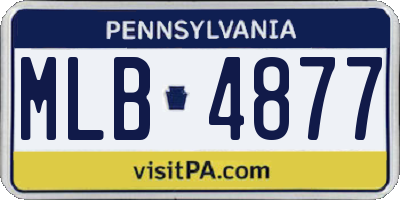 PA license plate MLB4877