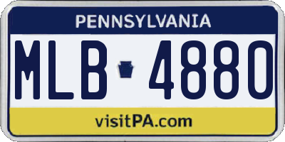 PA license plate MLB4880