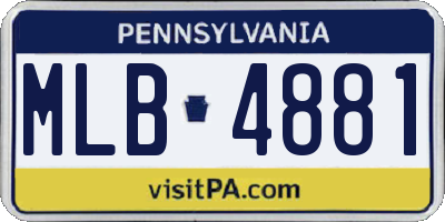 PA license plate MLB4881