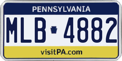 PA license plate MLB4882
