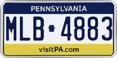 PA license plate MLB4883