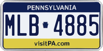 PA license plate MLB4885