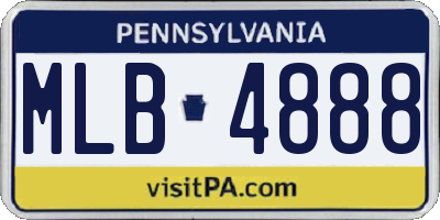 PA license plate MLB4888