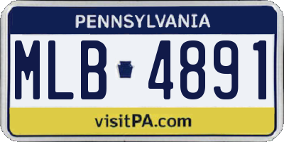 PA license plate MLB4891