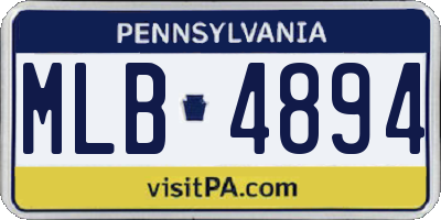 PA license plate MLB4894