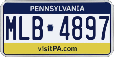 PA license plate MLB4897