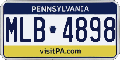PA license plate MLB4898