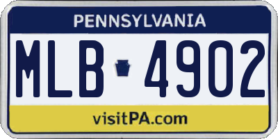 PA license plate MLB4902