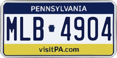 PA license plate MLB4904
