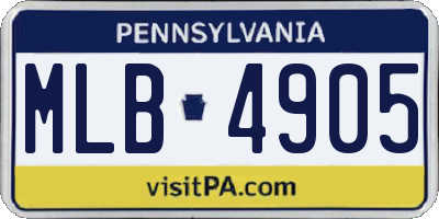 PA license plate MLB4905